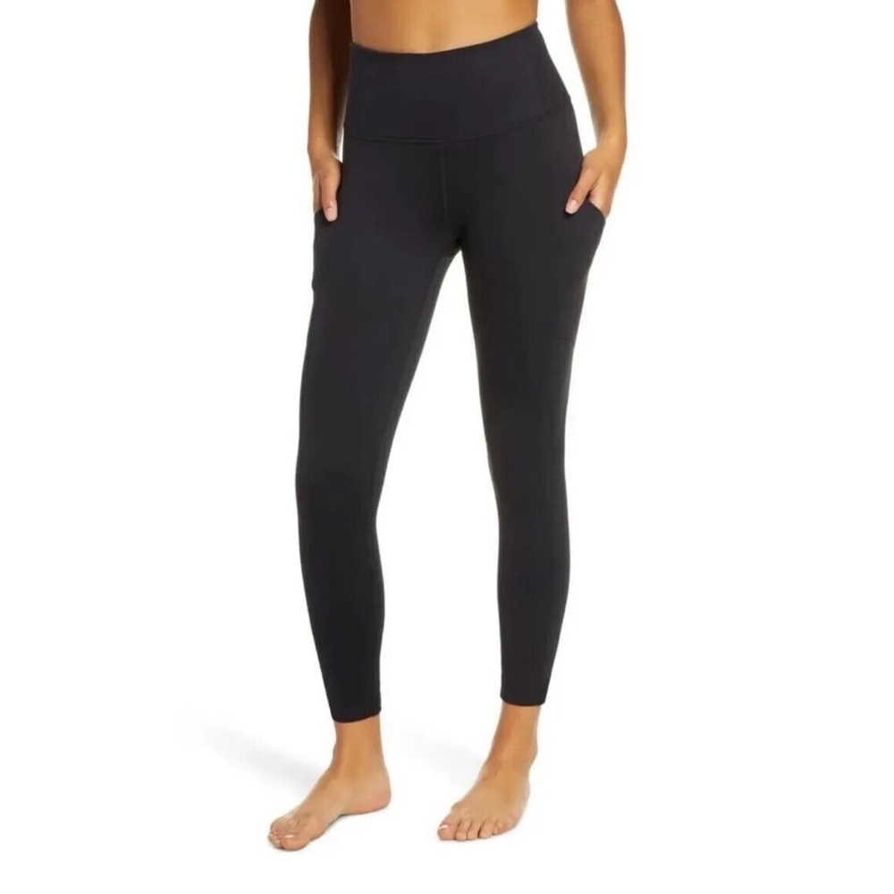 Zella High Waist Side Pockets Leggings | Black | XL